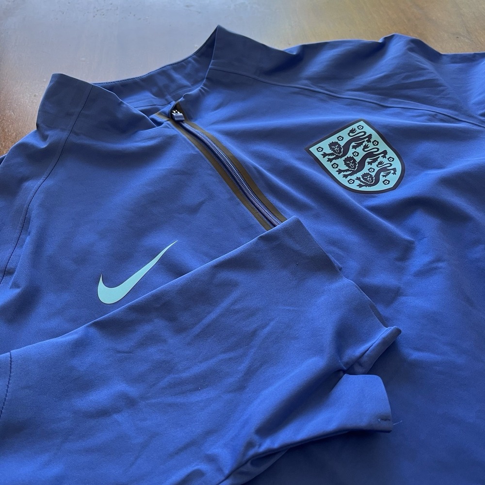 Nike Storm Fit M Men's England Blue Soccer 1/4 Zip Long Sleeve Jacket DA0316-480